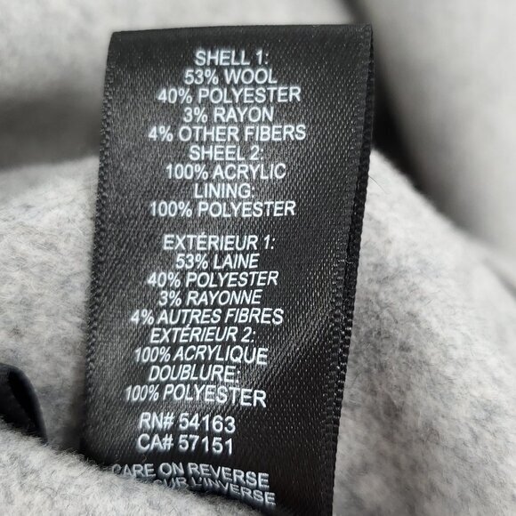 Kenneth Cole Wool-Blend Peacoat/Car Coat With Rib Knit Sleeves L Gray - Picture 15 of 15